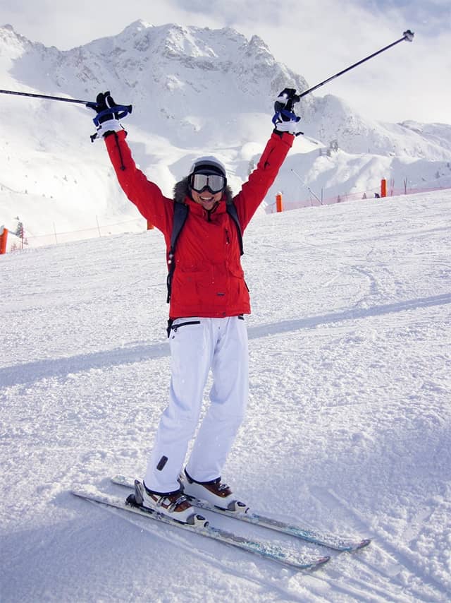 Joyful skier